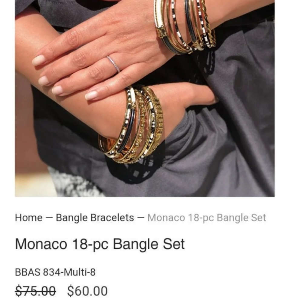 New Black & Cream Monaco Bangle Set